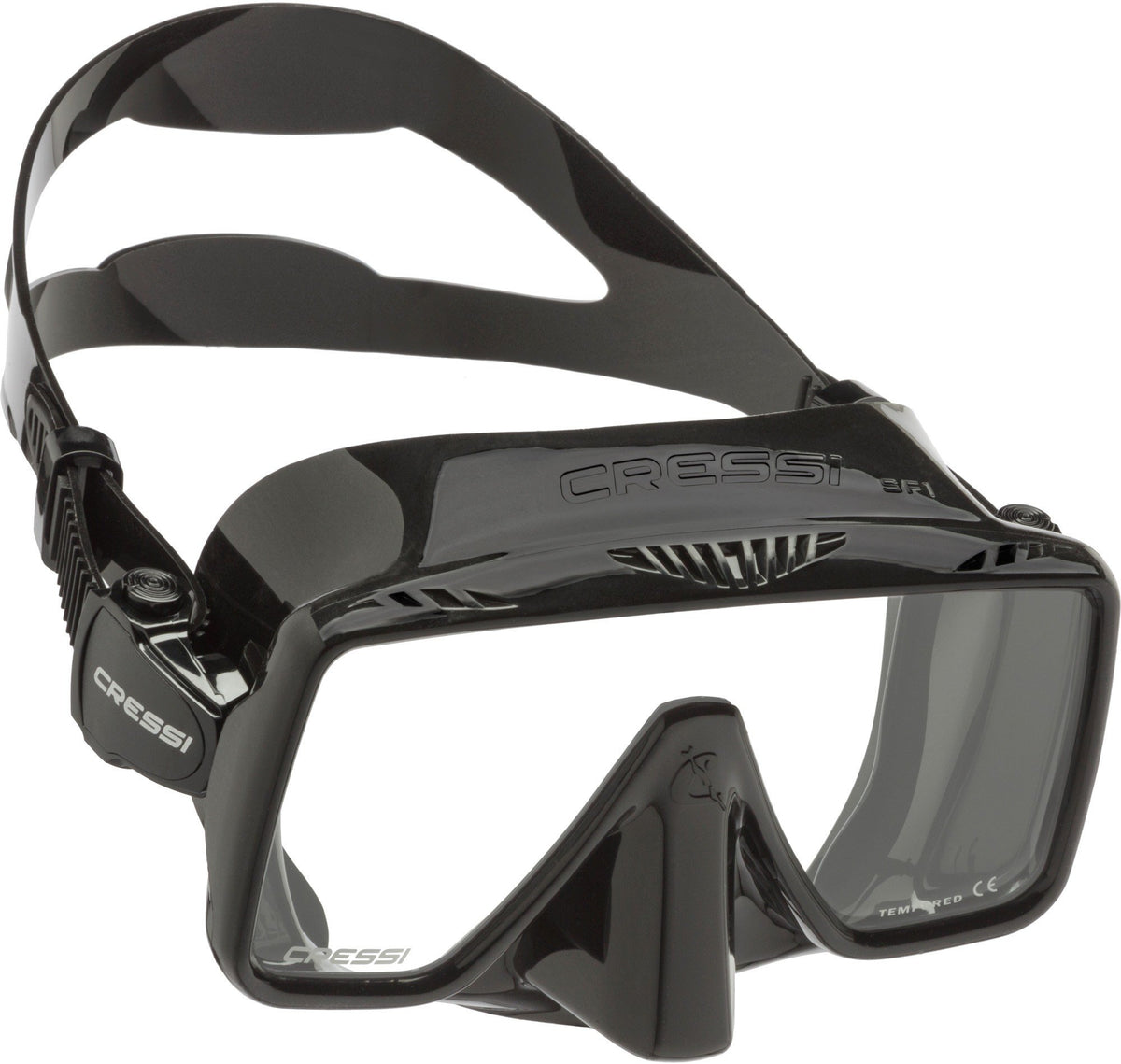 Cressi SF1 Black Frameless Single Lens Diving Mask - Black