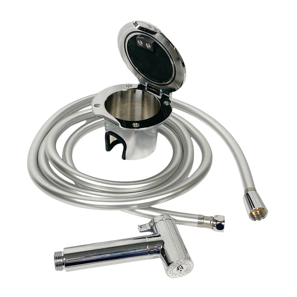 Box doccia con doccia a levetta ottone cromato Trem