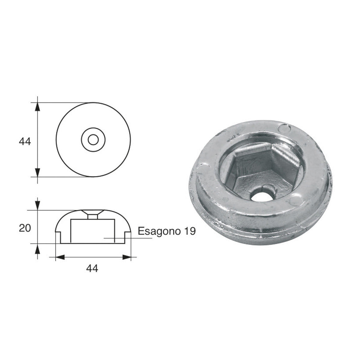 Anodo Sleipner SP55/75/95 - Polipodio FONP