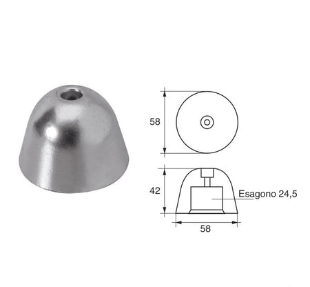 Anodo Vetus esagonale 60 F-BC-2 - Polipodio FONP