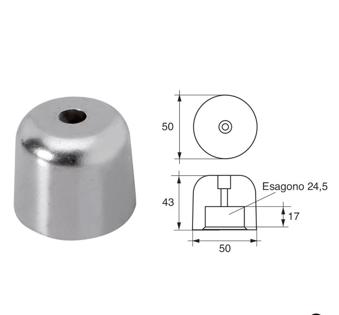 Anodo Vetus esagonale 50 F-BC-6 - Polipodio FONP