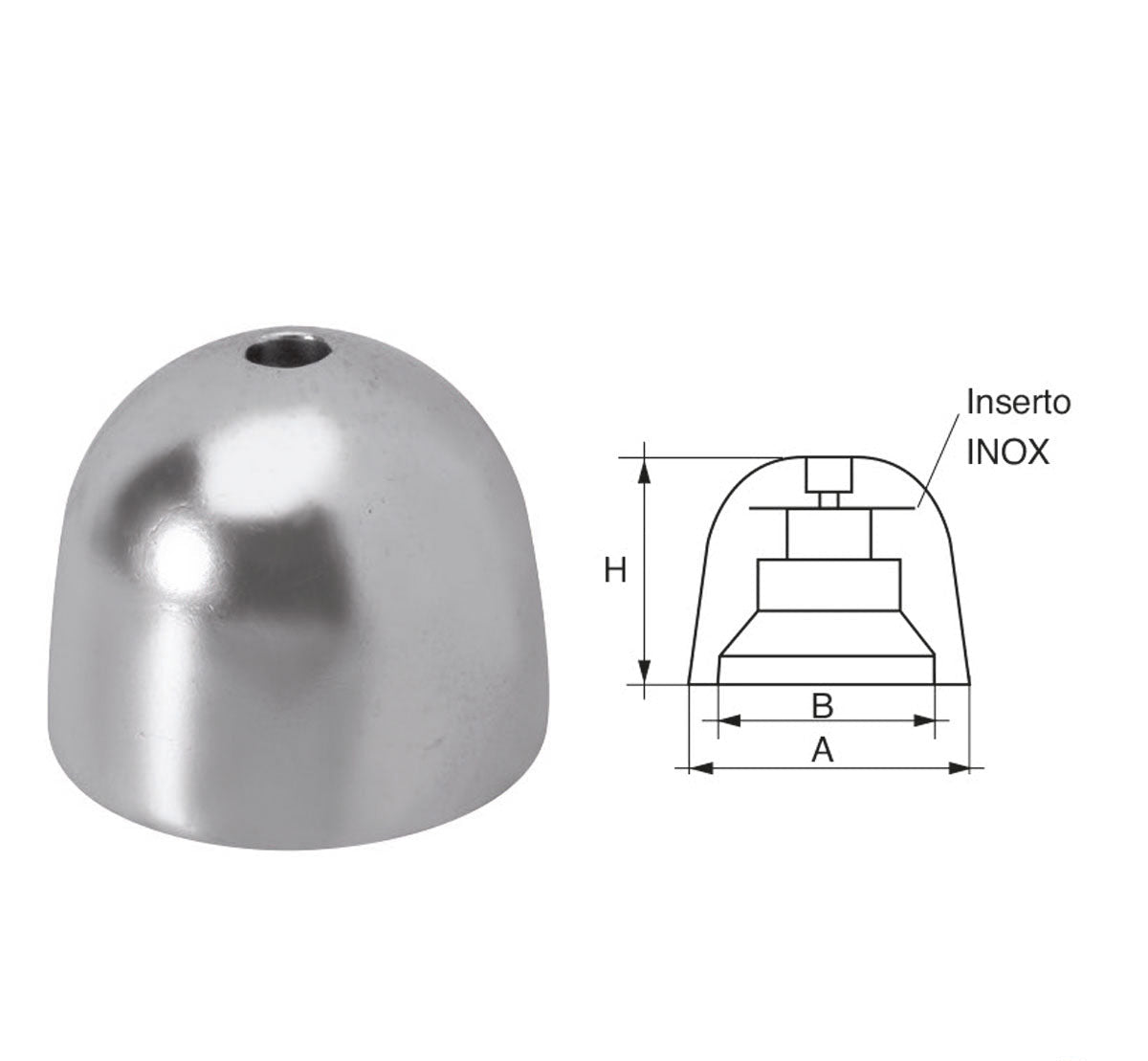 Anodi Vetus coniche innesto inox - Polipodio FONP