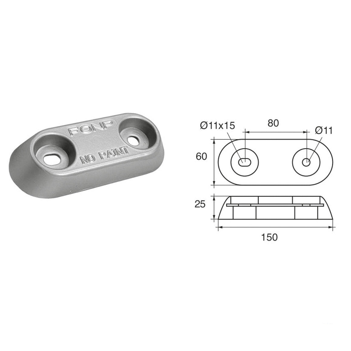 Anodo timoni e flaps FX-2V - Polipodio FONP