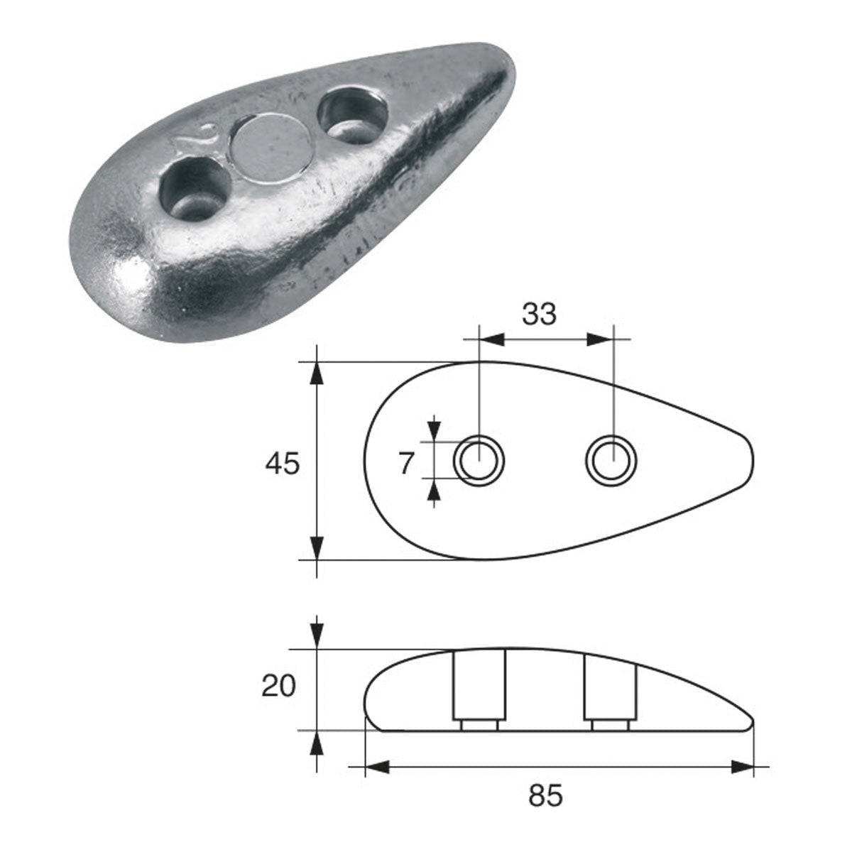 Anodo timoni e flaps FD-2 - Polipodio FONP