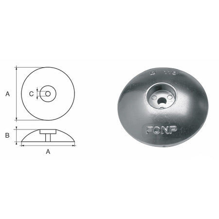Anodo flange timone/scafo Polipodio - Zinco