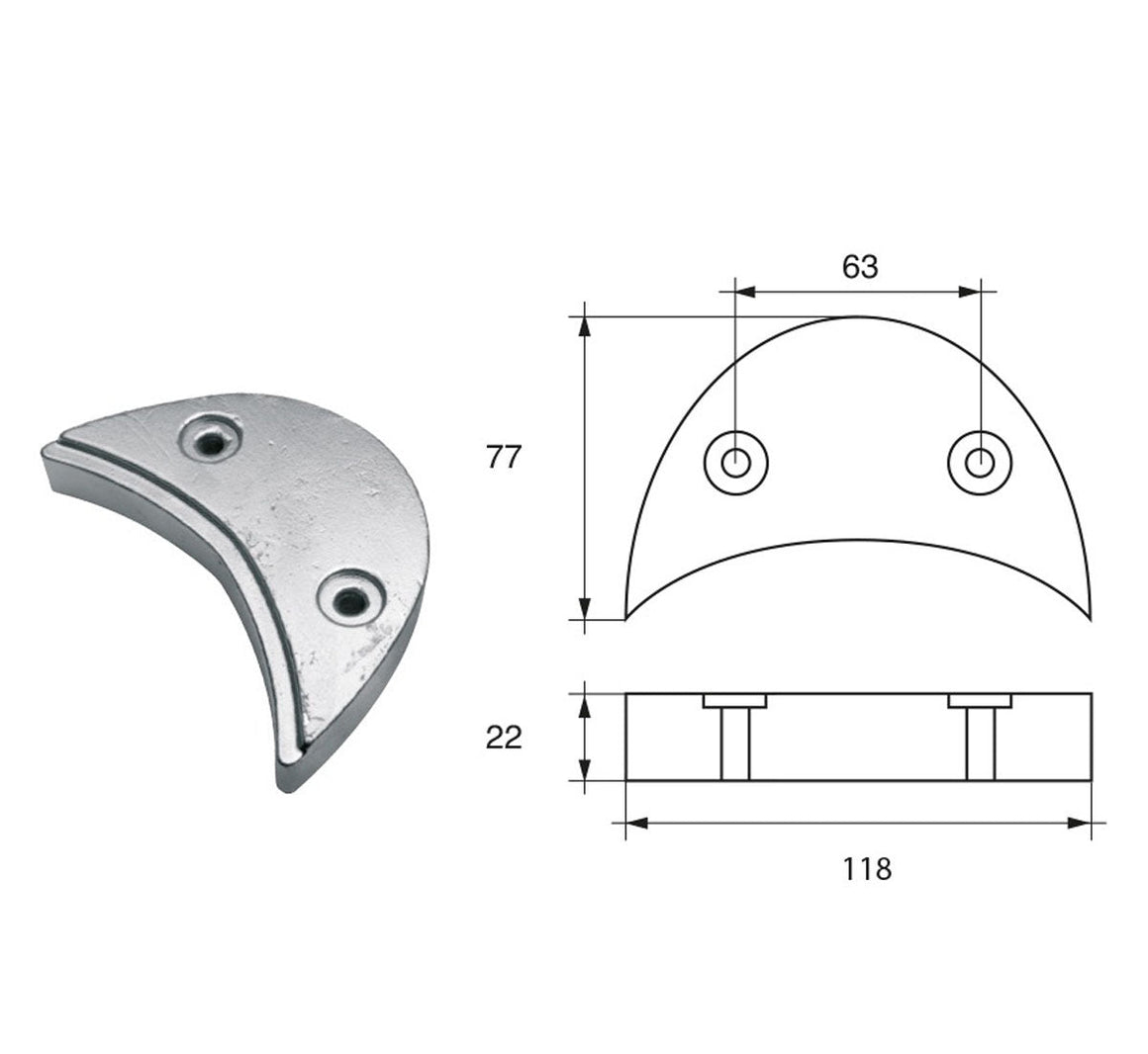 Anodo per motori Johnson Evinrude FG-3 HP 90-140
