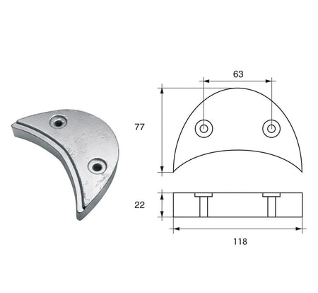 Anodo per motori Johnson Evinrude FG-3 HP 90-140