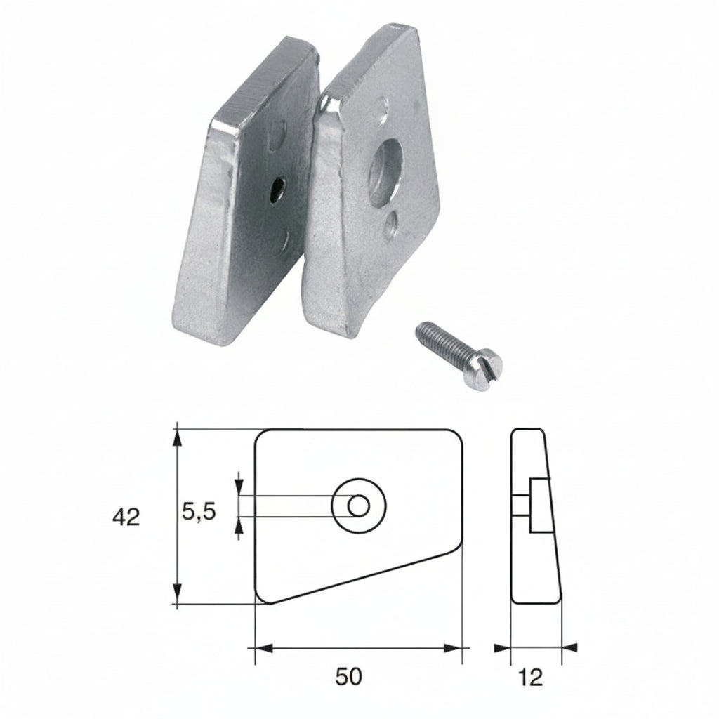 Anodi per motori Johnson Evinrude FG-10 HP 20-25 2Cyl. 25-35 3Cyl.
