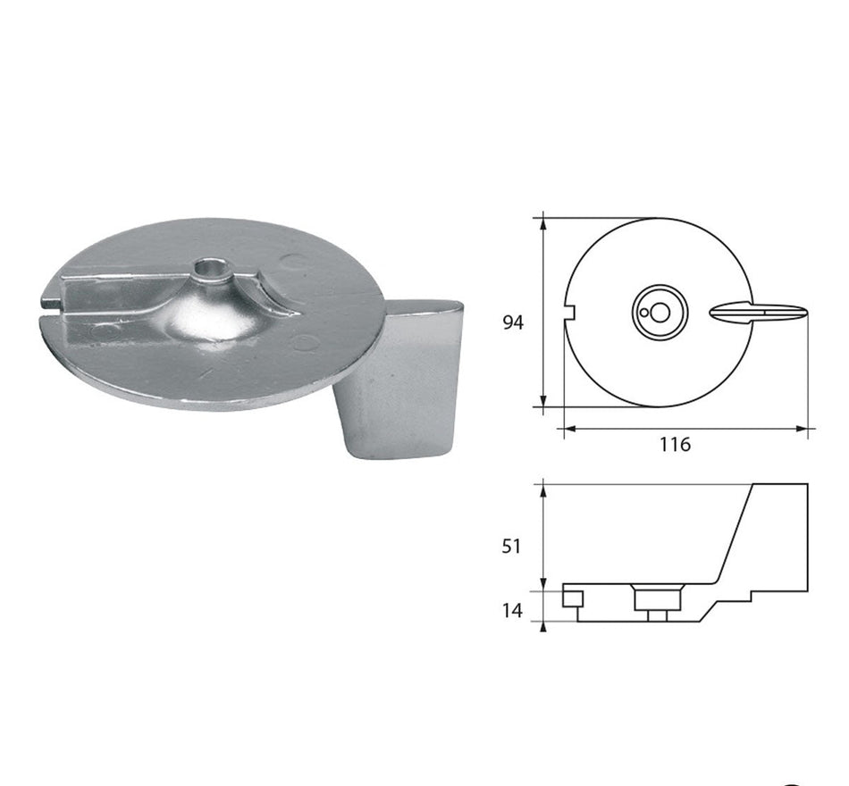 Anodi per motori Mercury Mercruiser FM-4 HP 20-25