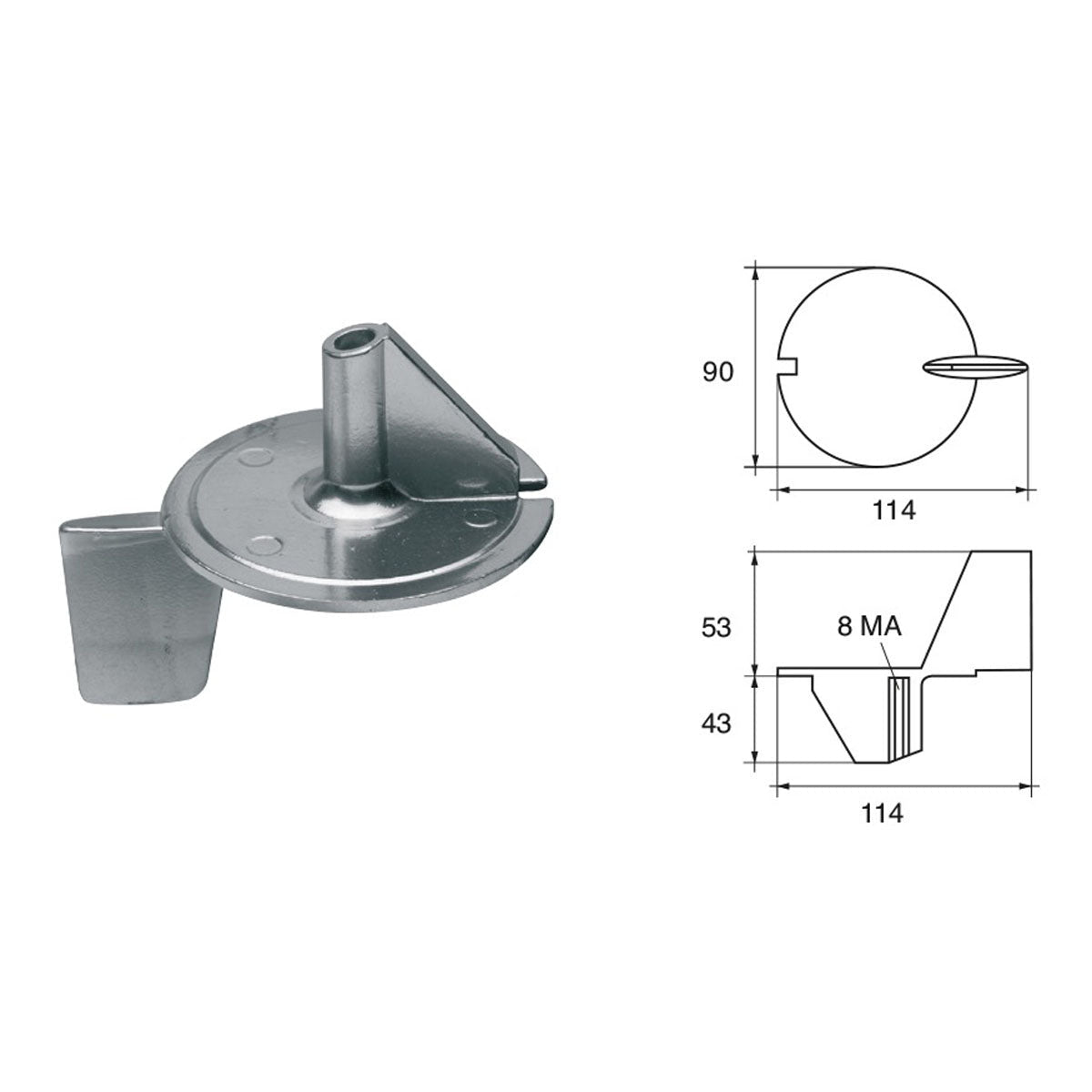 Anodi per motori Mercury Mercruiser FM-5 HP 15-25 4T
