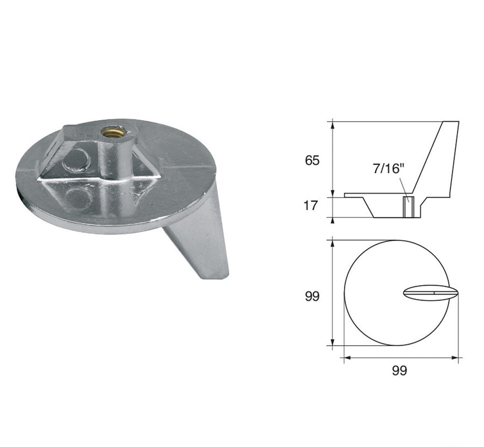 Anodi per motori Mercury Mercruiser FM-12 Elica Inox HP 50-140 Bravo One