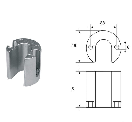 Anodi per motori Mercury Mercruiser FM-19 Bravo Three