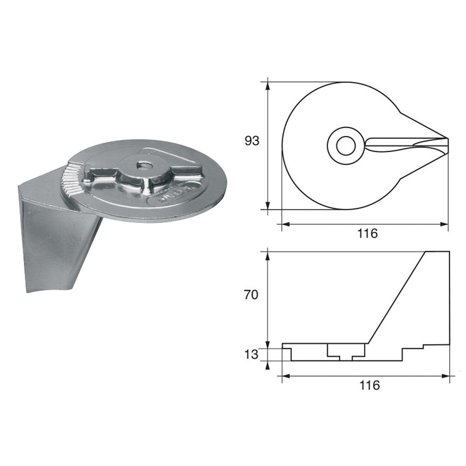 Anodi per motori Mercury Mercruiser FM-21 HP 25-30-40 4T - Polipodio