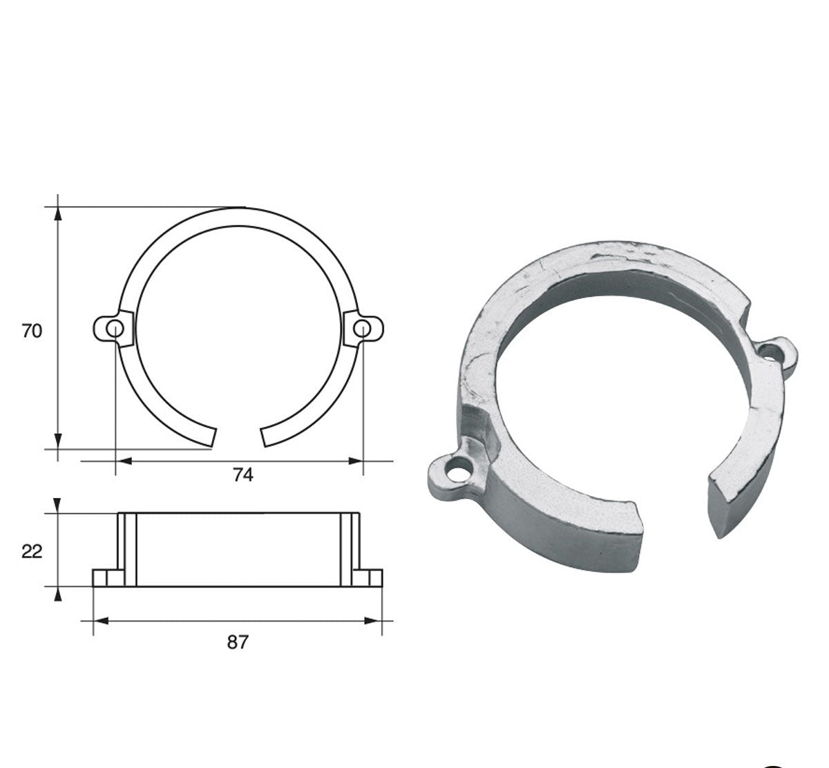 Anodi per motori Mercury Mercruiser FM-28 BRAVO ONE - Polipodio