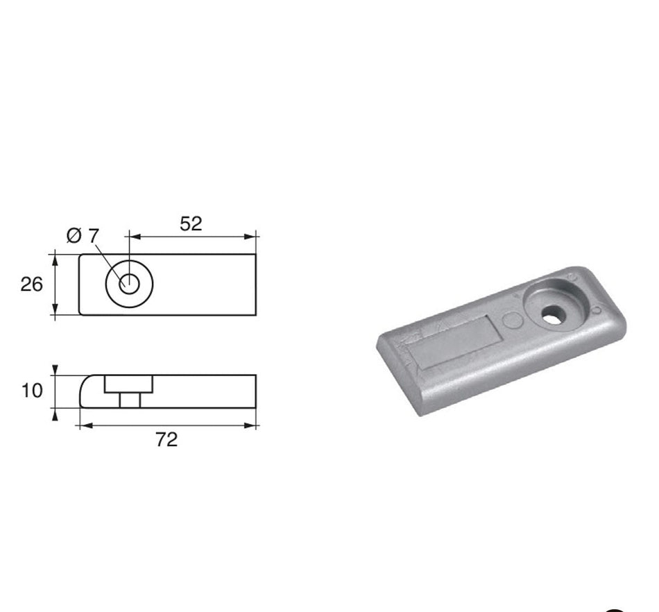 Anodi per motori Mercury Mercruiser FM-38 HP 215-275 VERADO - Polipodio