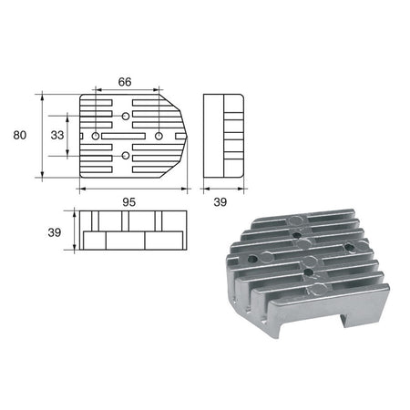 Anodi per motori Mercury Mercruiser FM-01 ALPHA II Generation - Polipodio