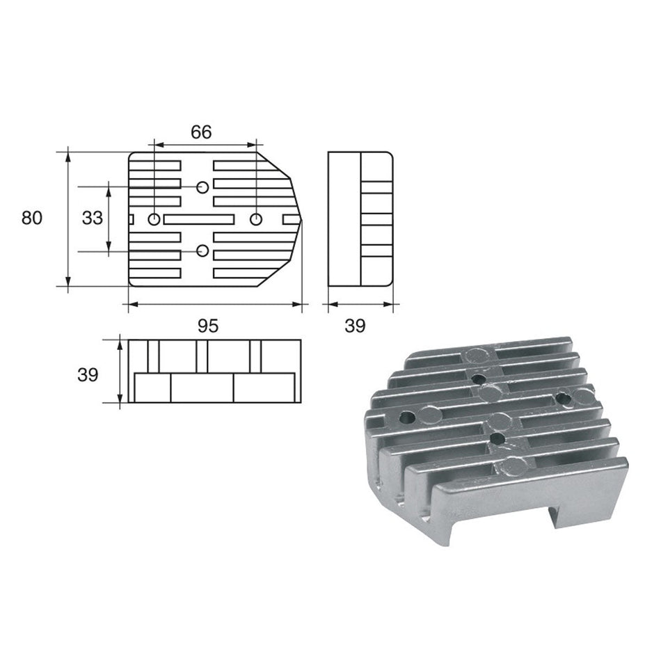 Anodi per motori Mercury Mercruiser FM-01 ALPHA II Generation - Polipodio