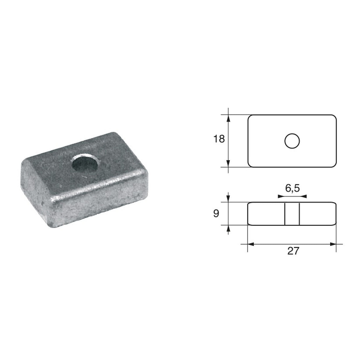 Anodi per motori Mercury Mercruiser FM-32 HP 4-5,5 - Polipodio