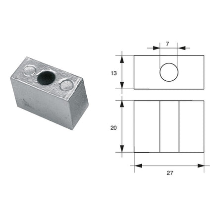 Anodo per motori Tohatsu-Nissan F-T0-4 MEGA - Polipodio FONP
