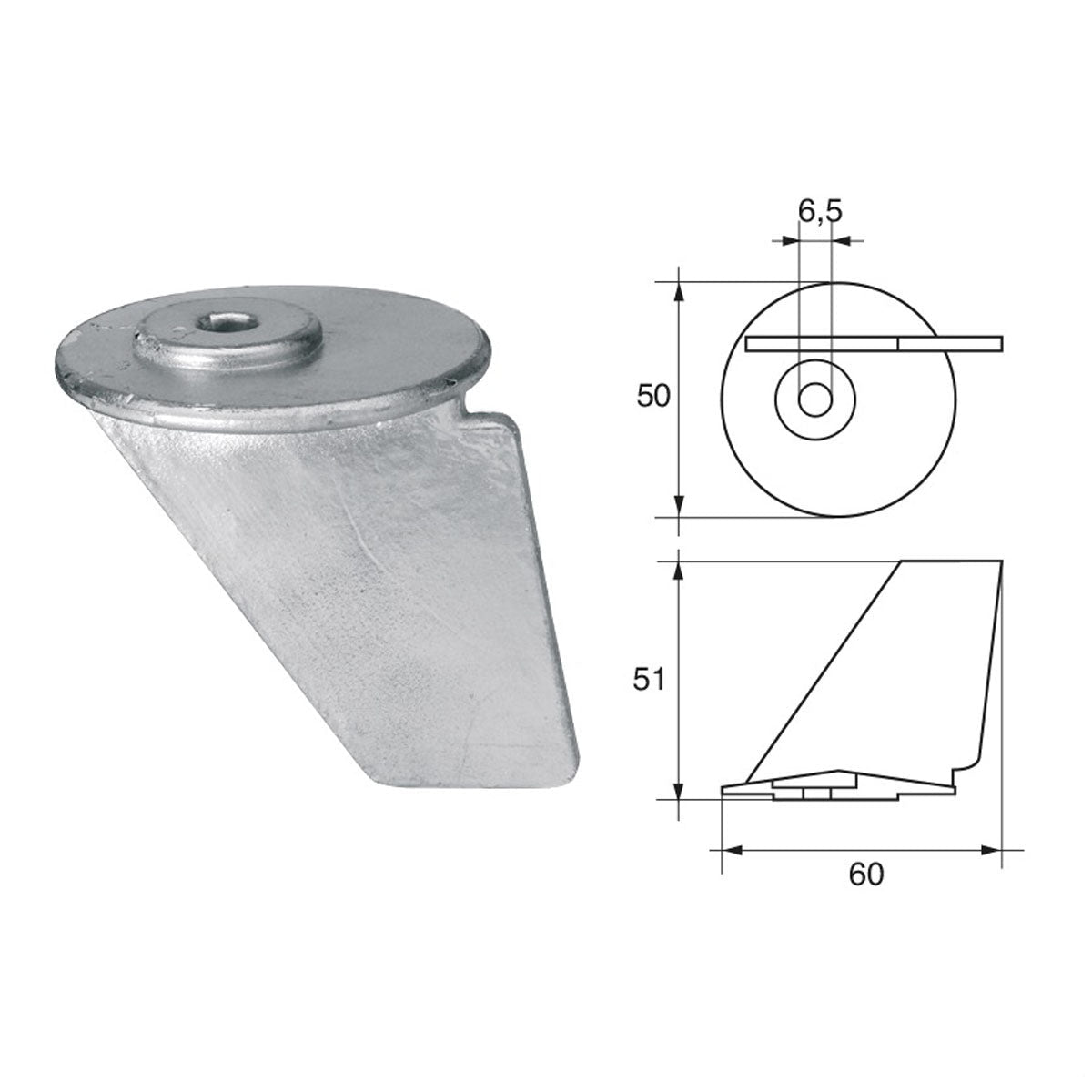 Anodo per motori Tohatsu-Nissan F-T0-1 HP 25-40 - Polipodio FONP