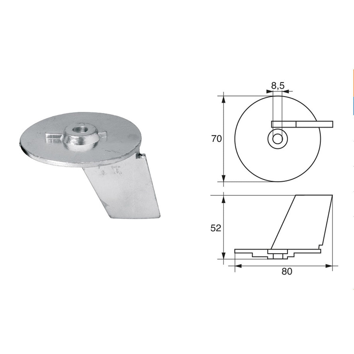 Anodo per motori Suzuki FM-6/S HP 20-30 - Polipodio FONP