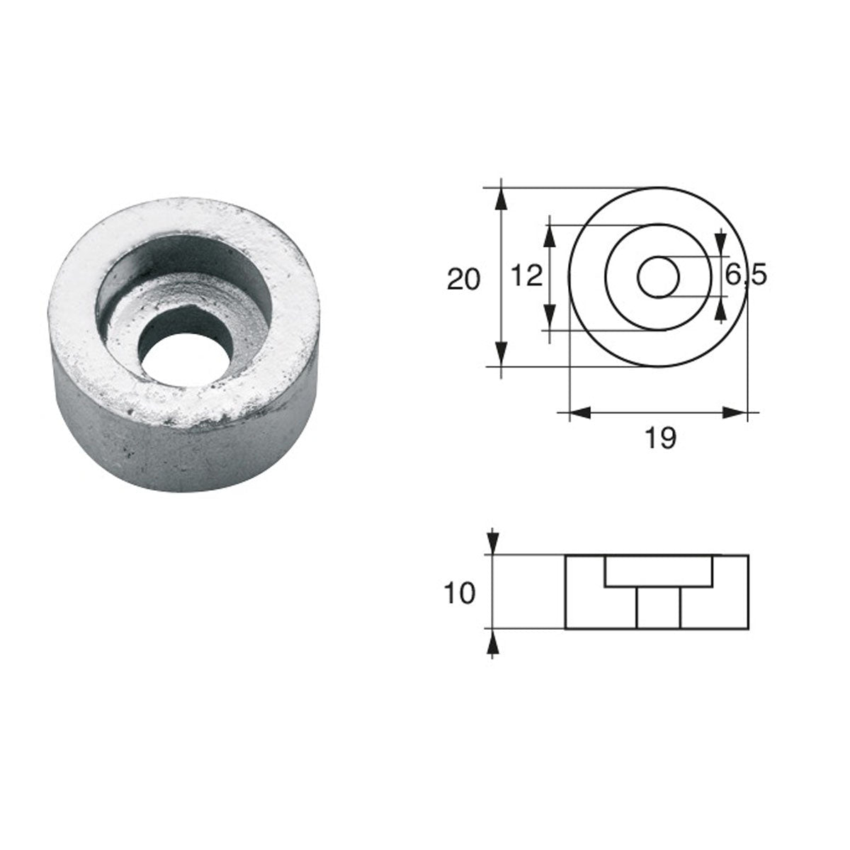 Anodo per motori Suzuki SU004A HP 4-250 - Polipodio FONP