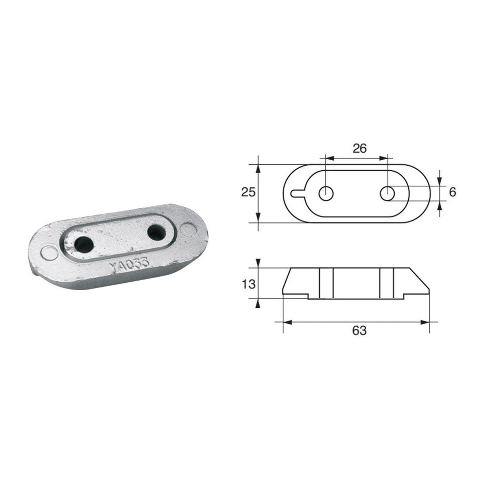 Anodi per motori Yamaha-Mariner 61W-45251-00