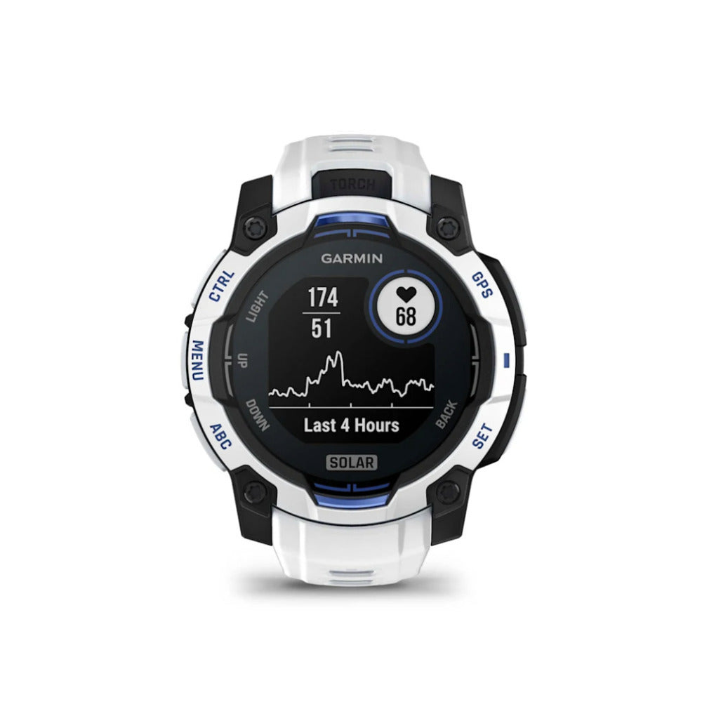 Garmin Instinct 3 45mm Solar Whitestone vista laterale