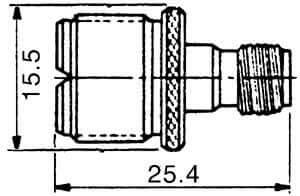 Diagramma tecnico adattatore femmina SMA a femmina UHF