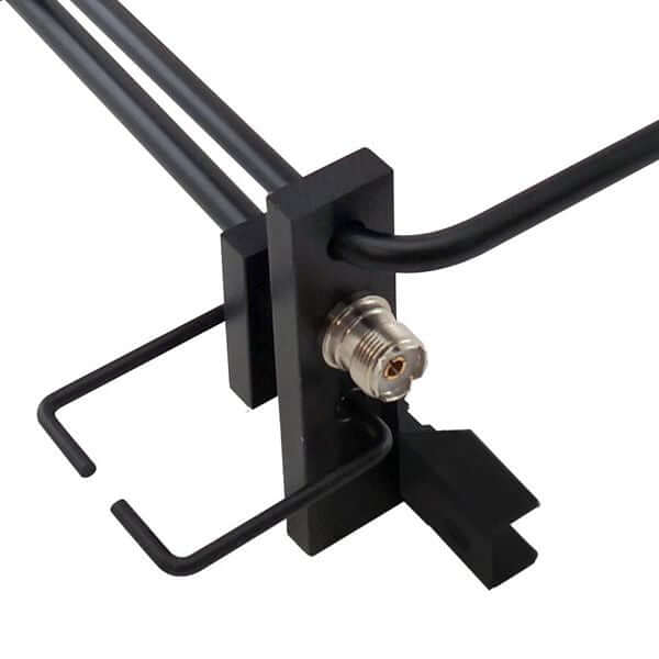 Particolare della Falkos Square Loop Antenna VHF/UHF con connettore
