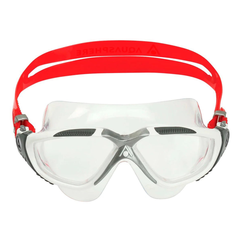 Aquasphere Vista Occhialino Nuoto Bianco Rosso - Lente Chiara