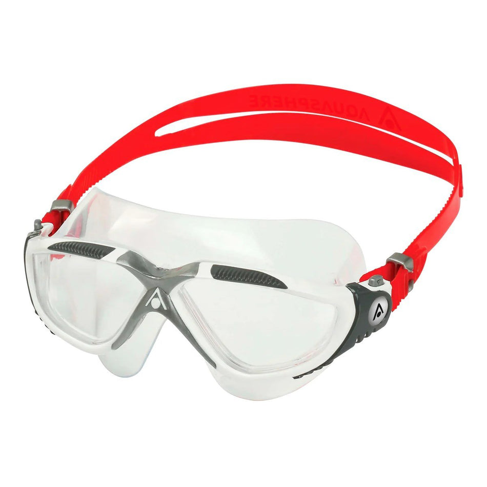Aquasphere Vista Occhialino Nuoto Bianco Rosso - Lente Chiara