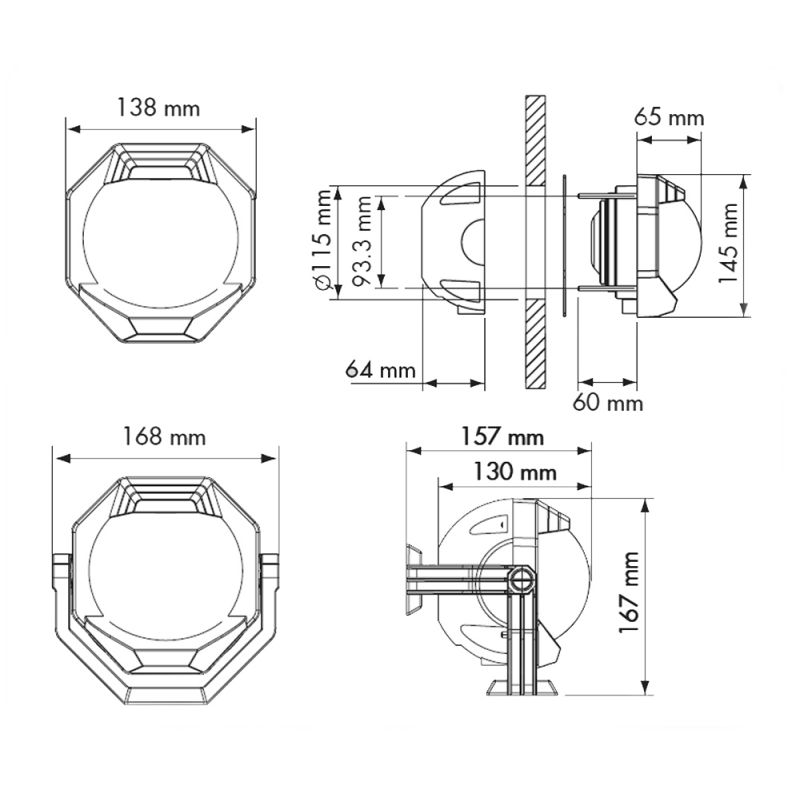 Plastimo Kompass Contest 130 Vertikaler Einbau