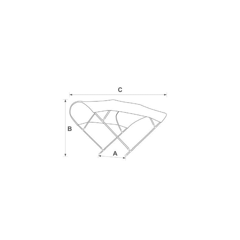 Tessilmare Sixty Bimini Top in Aluminium, 4-Bow