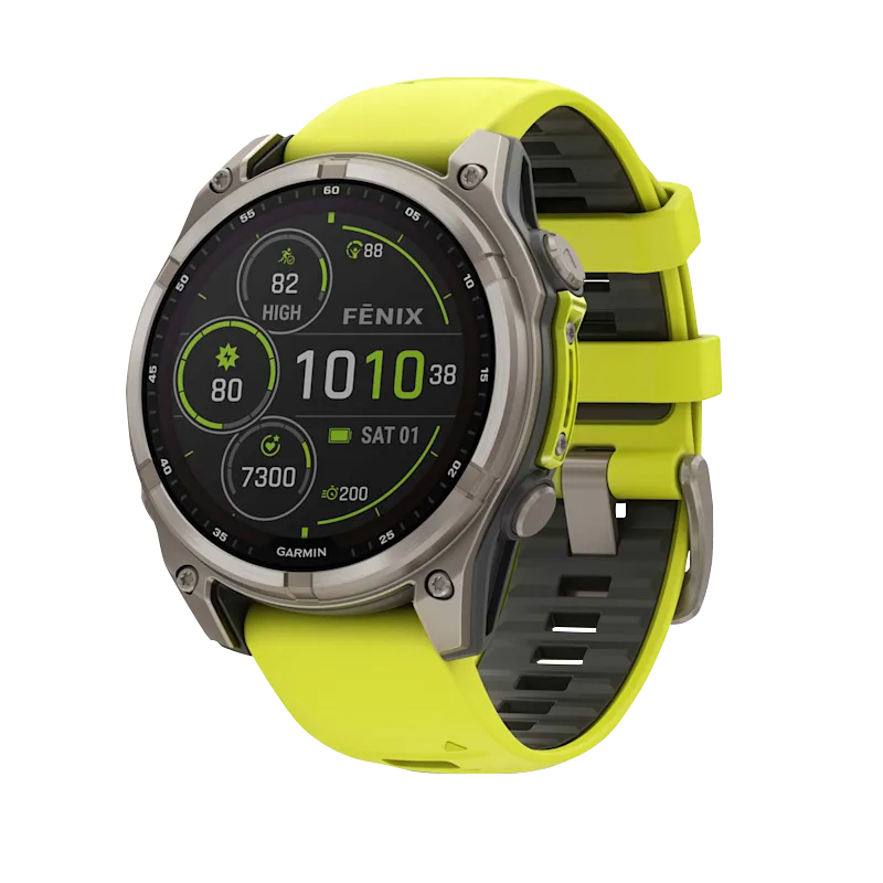 Garmin fenix 8 47mm Solar Carbon Gray DLC Titanium Amp Yellow