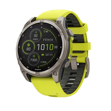 Garmin fenix 8 47mm Solar Carbon Gray DLC Titanium Amp Yellow