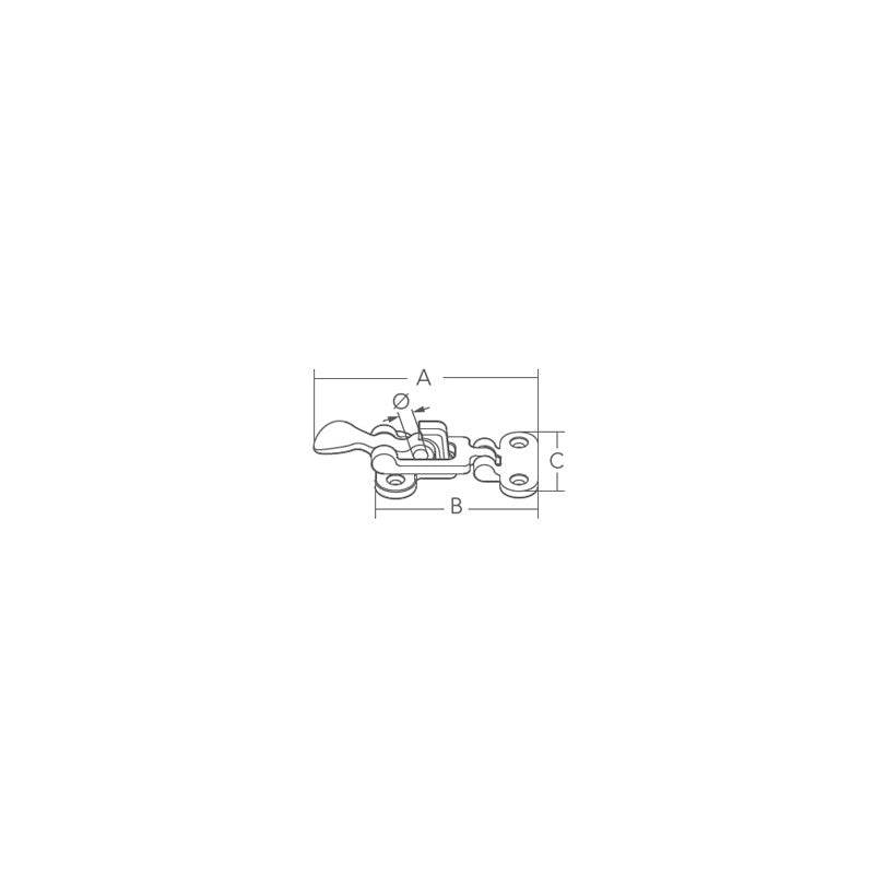 Marine Town Stainless Steel Latch 316 with Padlock Eye 103x46 mm