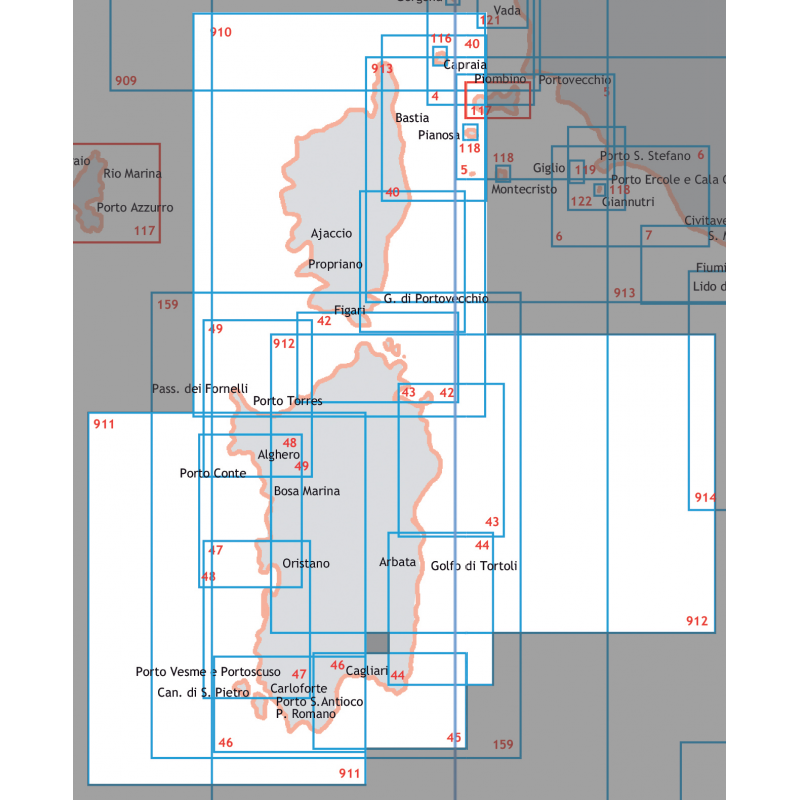 Carta Nautica Corsica e Sardegna