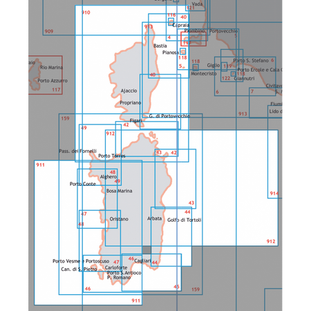 Carta Nautica Corsica e Sardegna