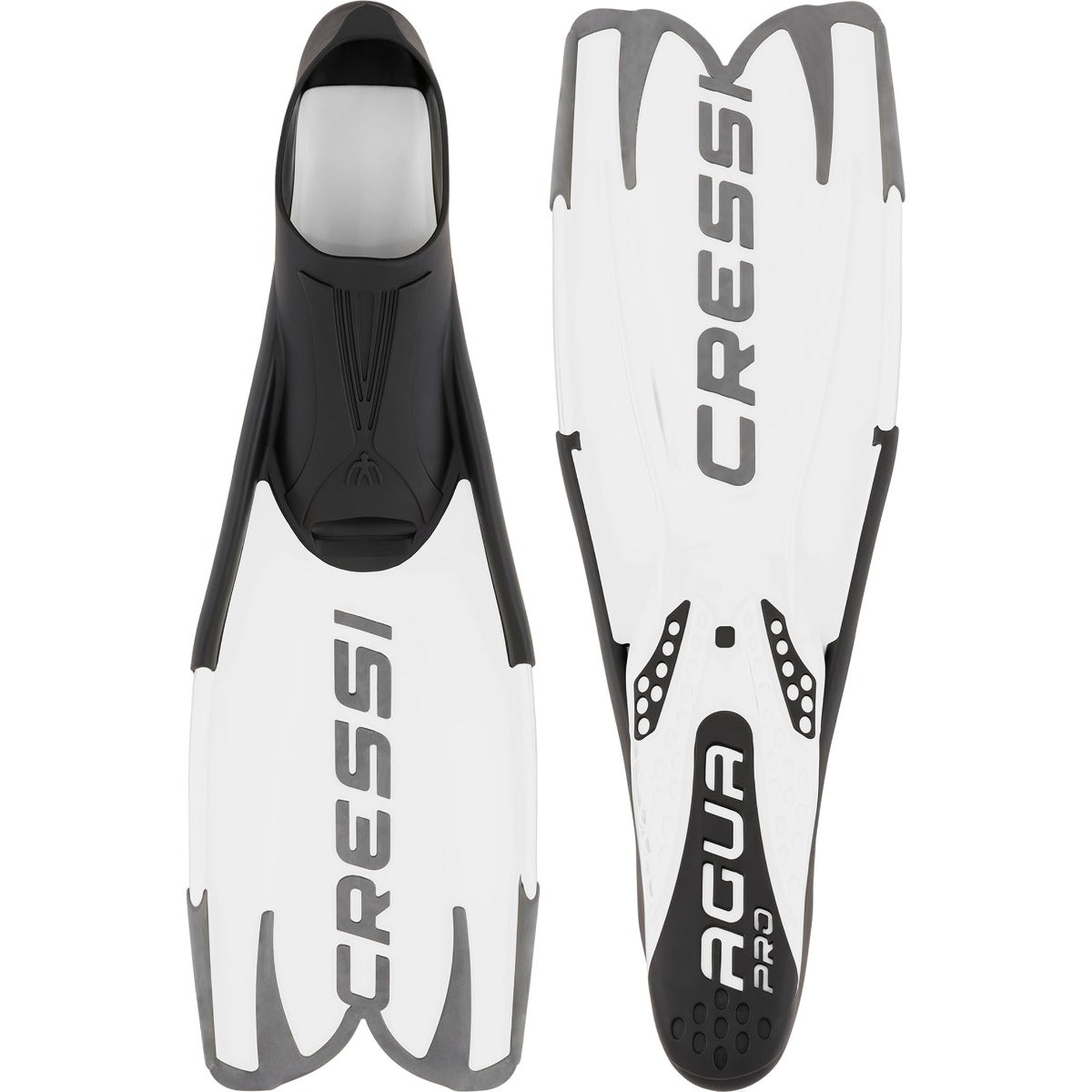 Pinne a scarpetta chiusa Cressi Agua Pro bianche