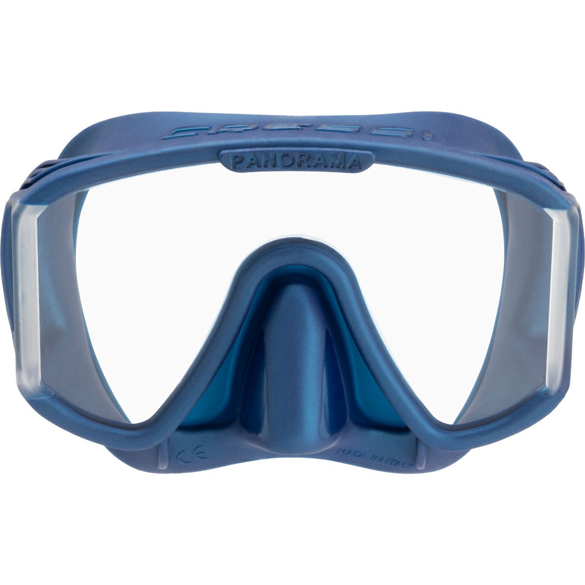 Maschera frameless Cressi Panorama 3 blu metallizzato con lenti laterali