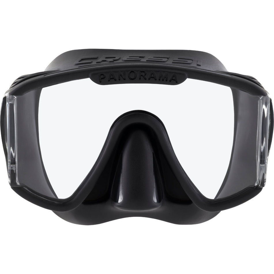 Maschera frameless Cressi Panorama 3 nera con lenti laterali