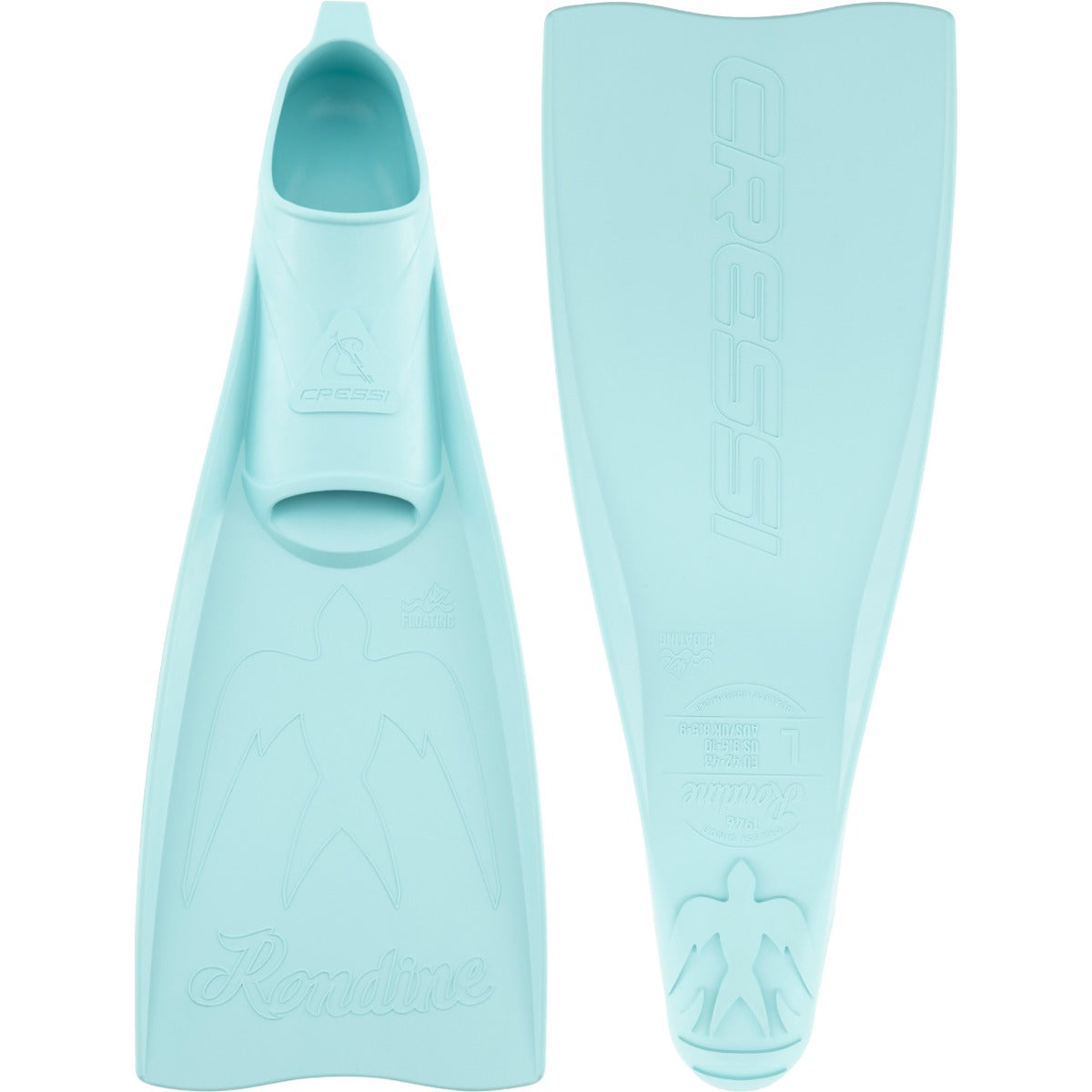 Cressi Rondine Long pinne a scarpetta chiusa acquamarina