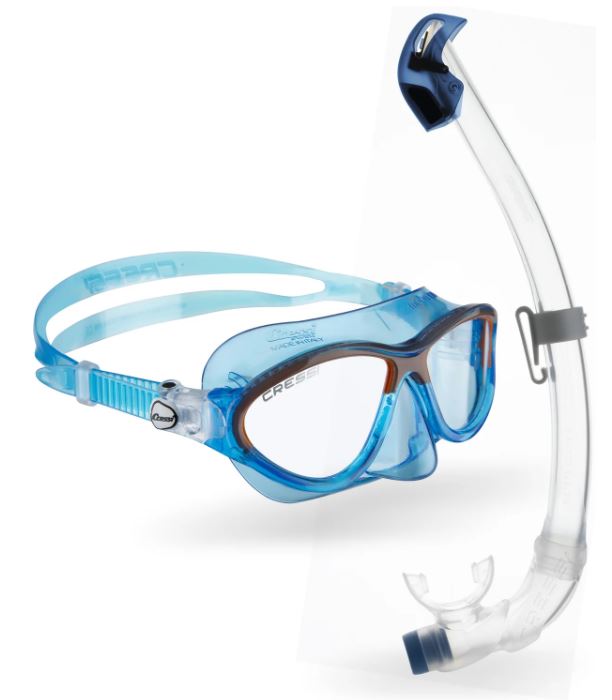 Cressi Moon + Seal Dry Snorkel Combo Age 5-10