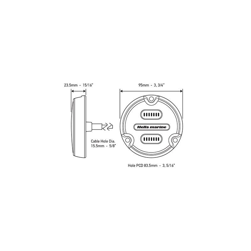 Hella Marine Faro Sub Apelo A1 Led Bianco/Blu