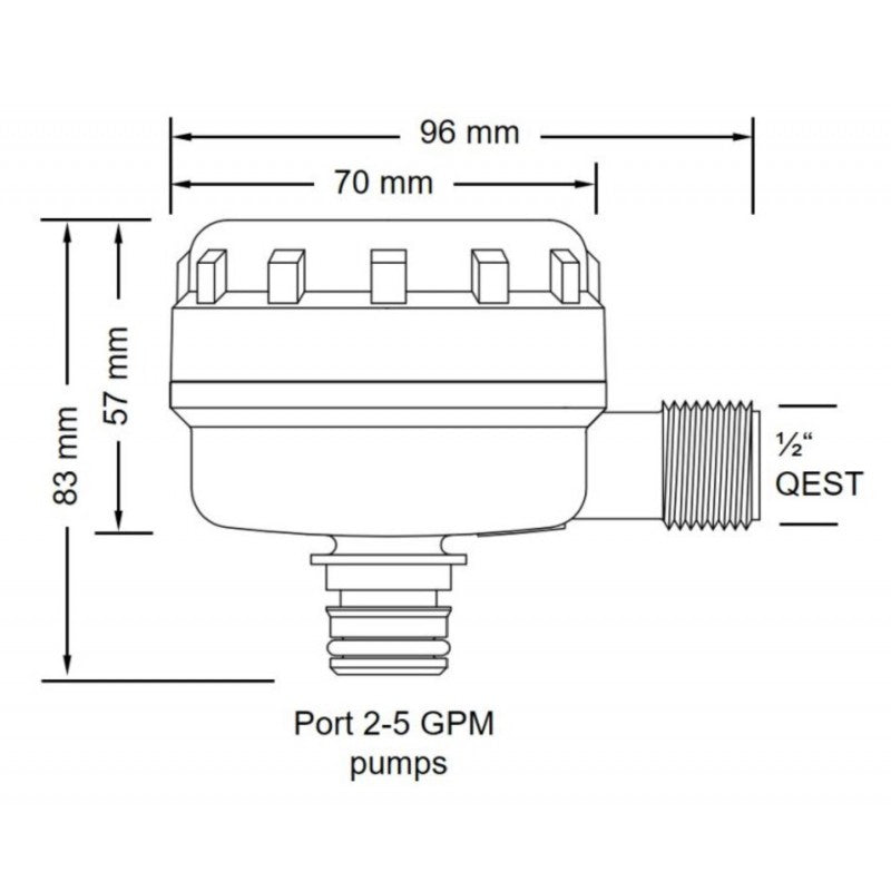 Flojet Qest Filter 1/2" 90°