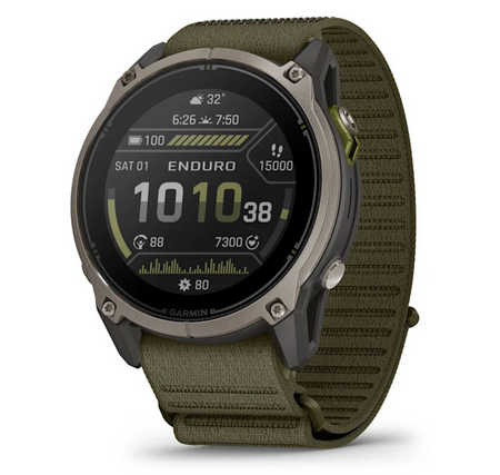 Garmin Enduro 4 51mm sportwatch Solar Titanium con cinturino ComfortFit Olive - vista 1