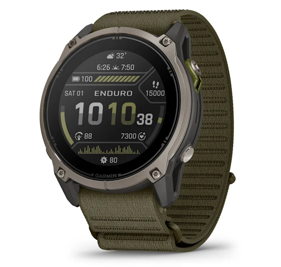 Garmin Enduro 4 51mm sportwatch Solar Titanium con cinturino ComfortFit Olive - vista 1