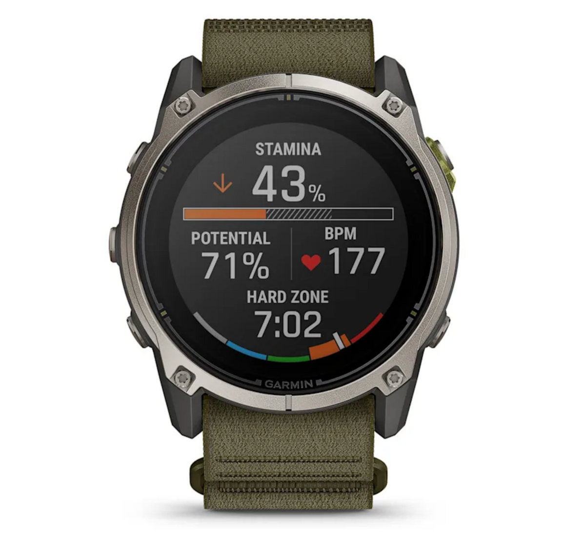 Garmin Enduro 4 51mm sportwatch Solar Titanium con cinturino ComfortFit Olive - vista 4
