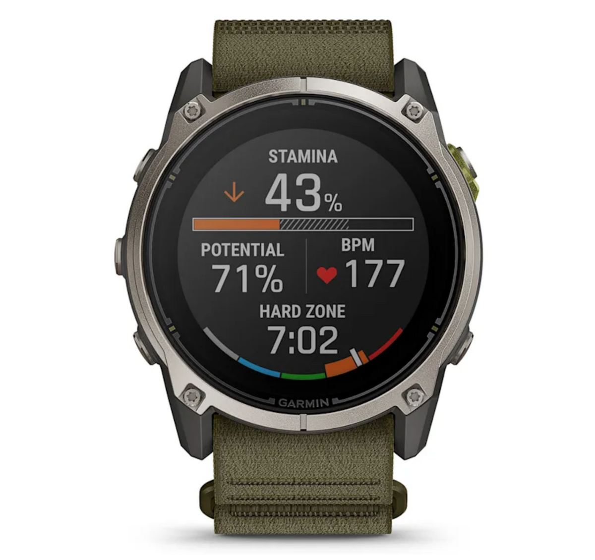 Garmin Enduro 4 51mm sportwatch Solar Titanium con cinturino ComfortFit Olive - vista 4